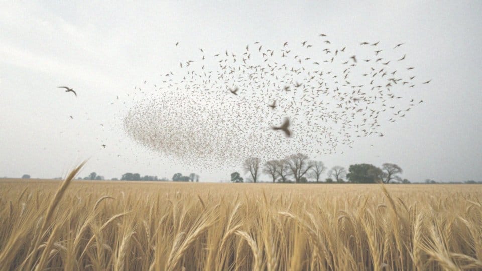 Jak chmara jest rozumiana w kontekście owadów i ptaków?