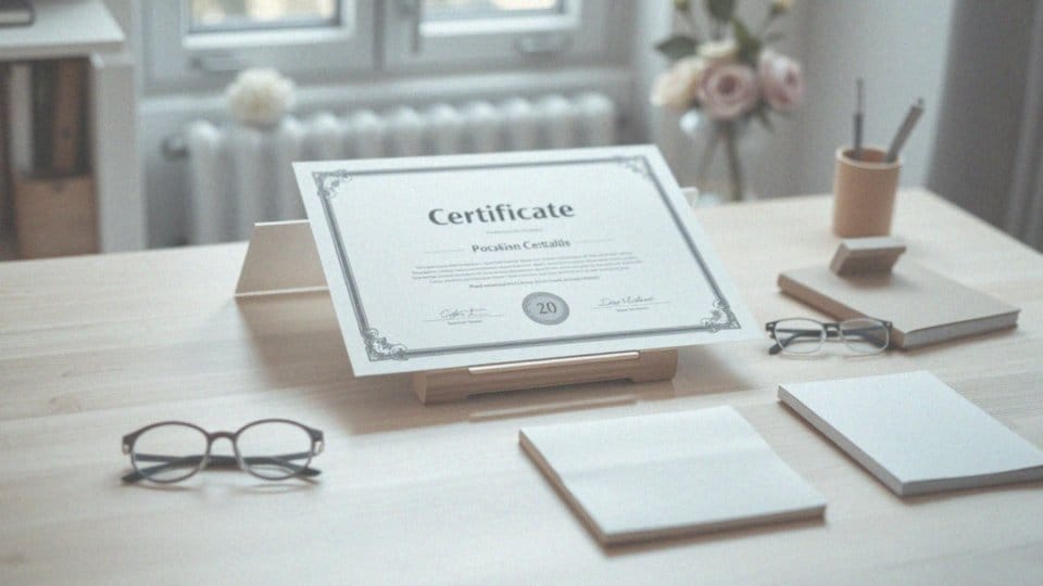 Co zawiera certyfikat ukończenia szkolenia?