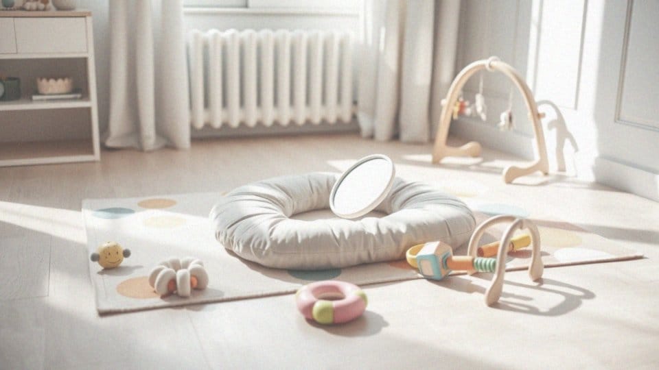 Jakie akcesoria wspierają naukę leżenia na brzuszku?