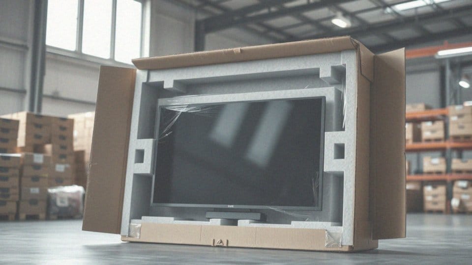 Jakie zabezpieczenia transportowe znajdują się w opakowaniu telewizora 65 cali?